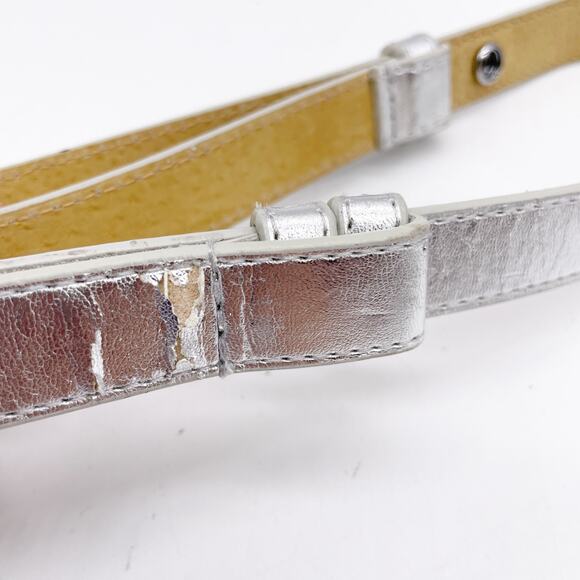 Chico's Womens Silver Leather Swarovski Touchstone Belt Size M/L - Picture 6 of 6